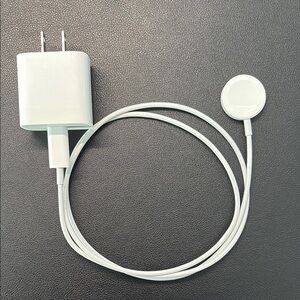 Apple Watch White Magnetic Charging Cable with Adapter